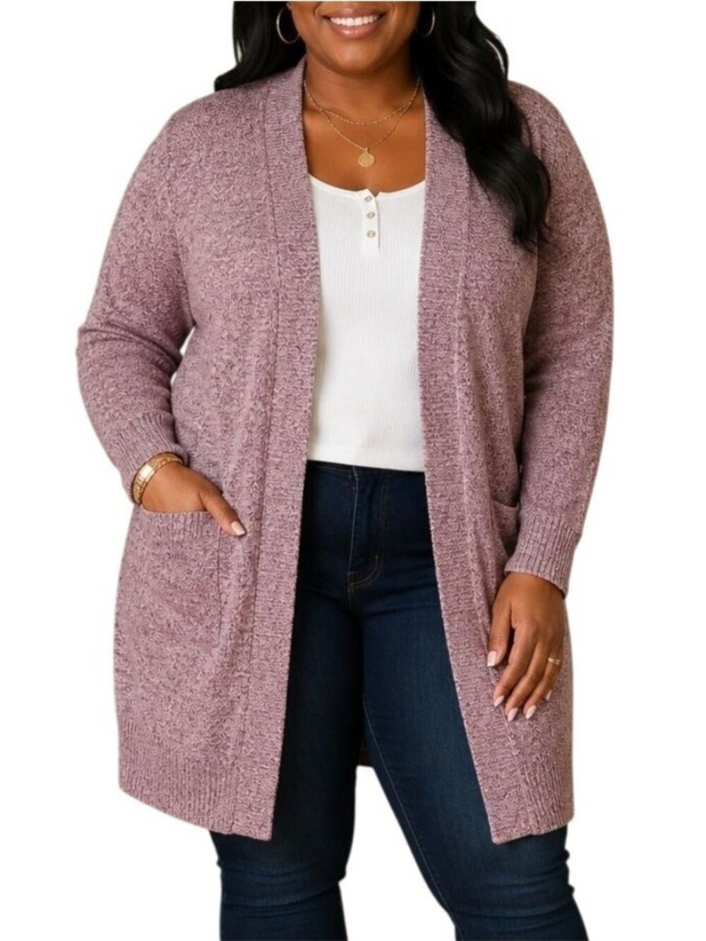 Perfect Cardigan Size Large Cardigan Sweater Knit Open Front Pockets